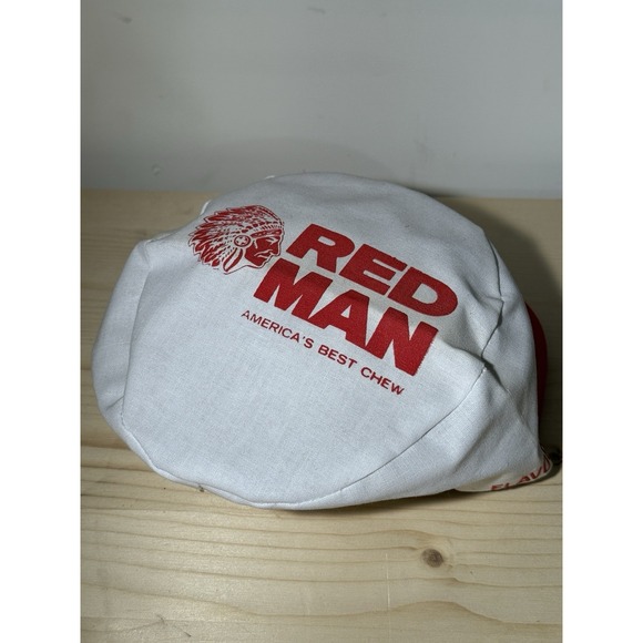 Vintage Red Man Chewing Tobacco Painters Hat Cap USA Logo White/Red - Picture 3 of 6